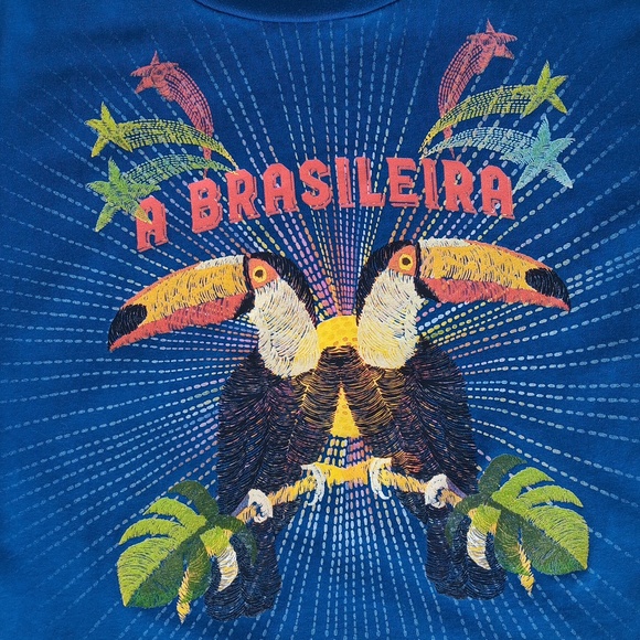 Farm Rio blue cotton tee - Picture 3 of 9